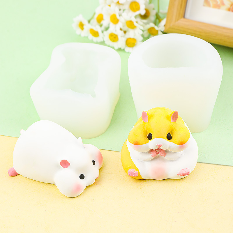 Candle Mold Silicone - DIY 귀여운 햄스터 금형 초콜릿 푸딩
