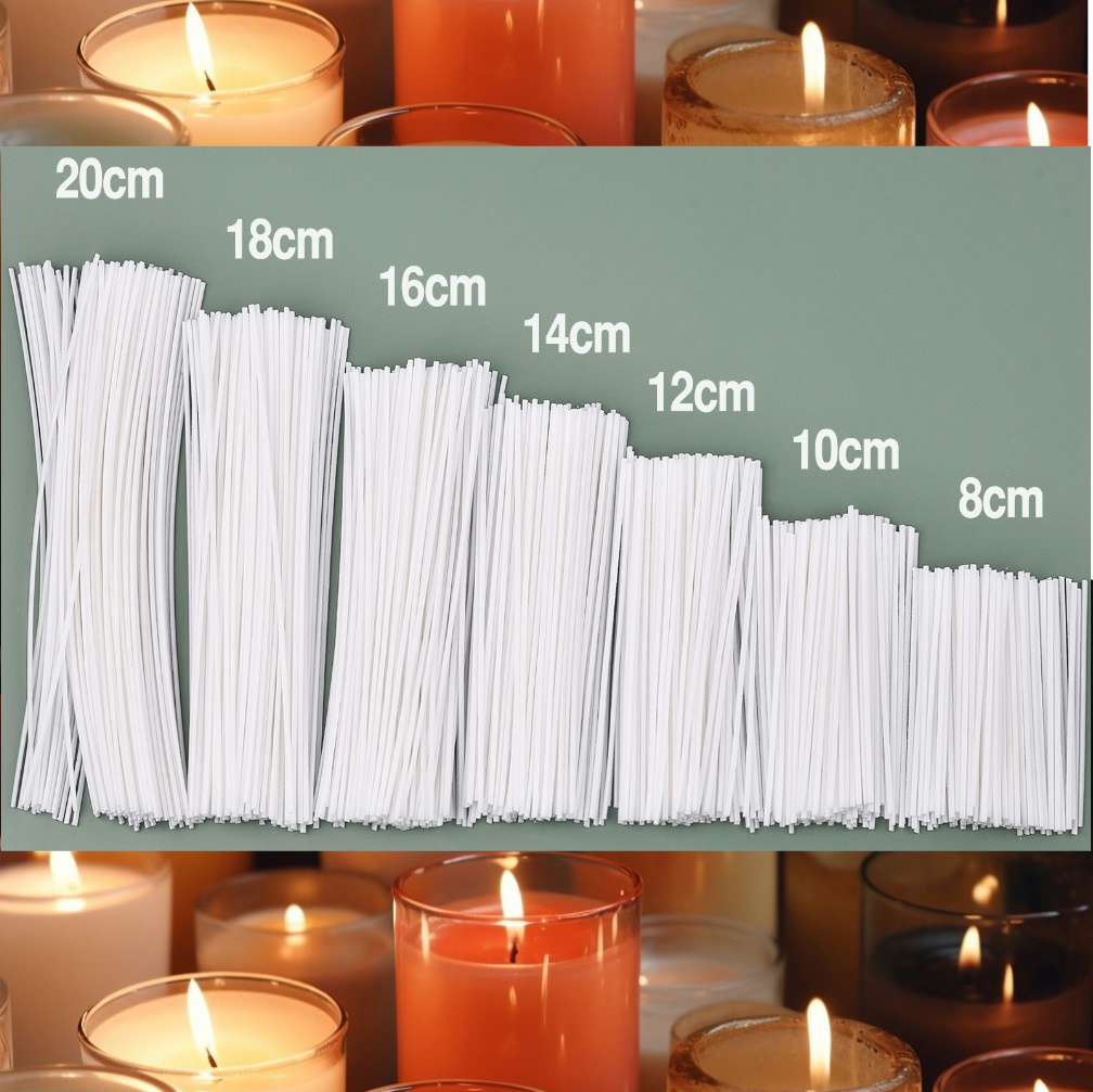 Cotton Wick Pre Tabbed - 50/100pcs 무연 양초 심지 8-20cm 금속