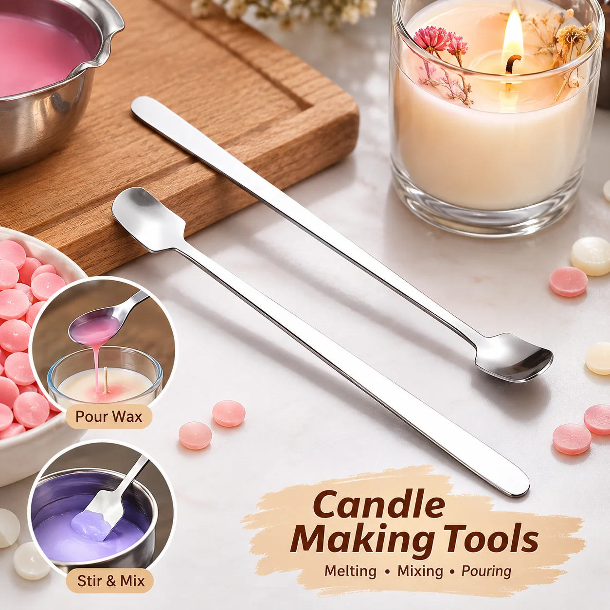 Candle Making Workshop - 1/2PCS 스테인레스 스틸 캔들 만들기 스푼