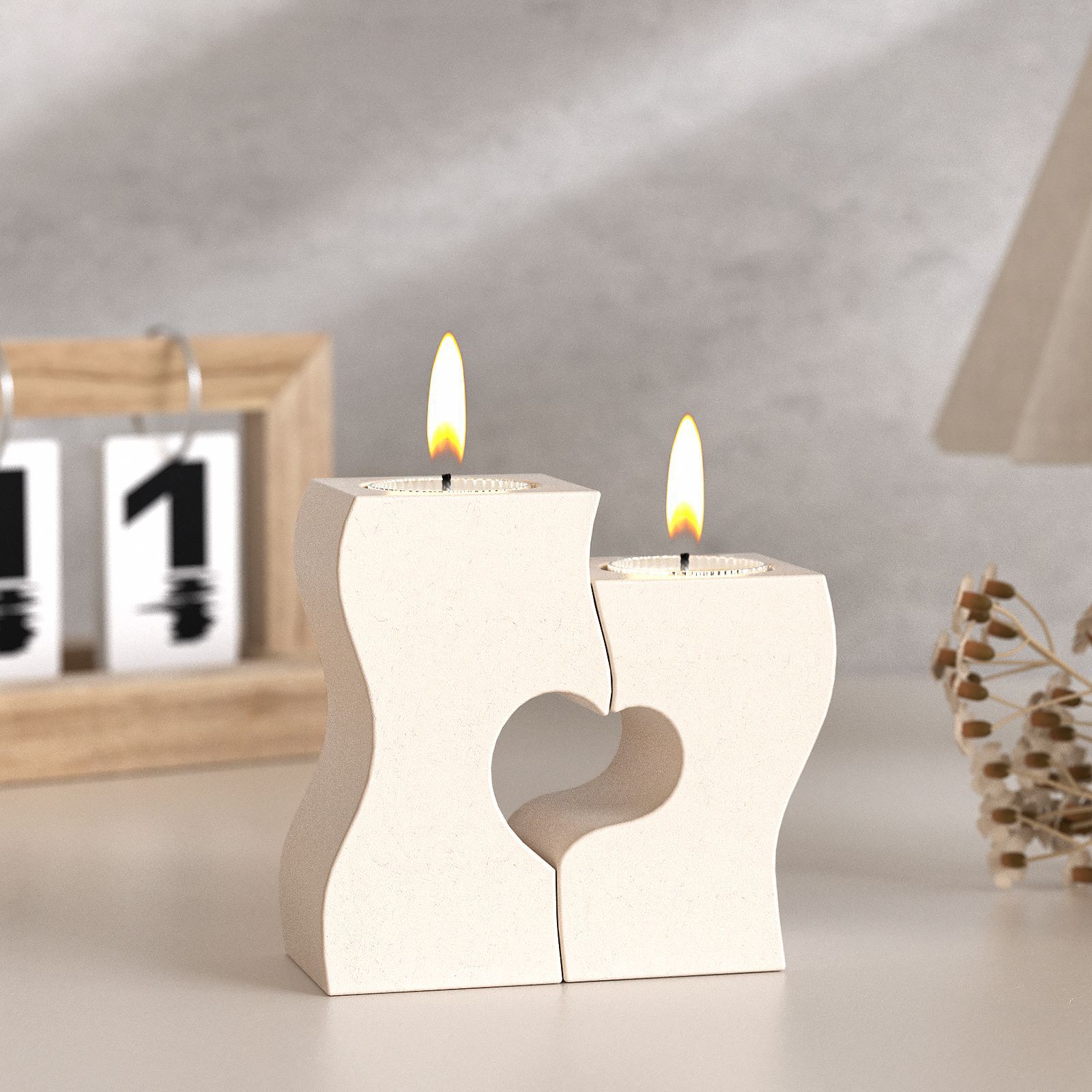 Candle Mold Silicone - S 하트 촛대 실리콘 몰드 DIY