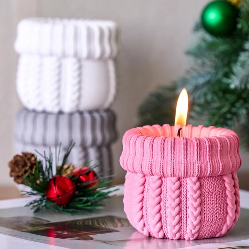 Candle Making Yarn - 니트 얀 캔들 항아리 실리콘 몰드