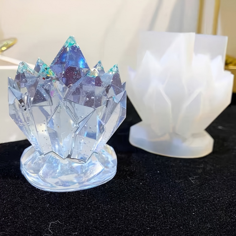 Candle Mold Silicone - 크리스탈 클러스터 장식 실리콘 몰드 촛불