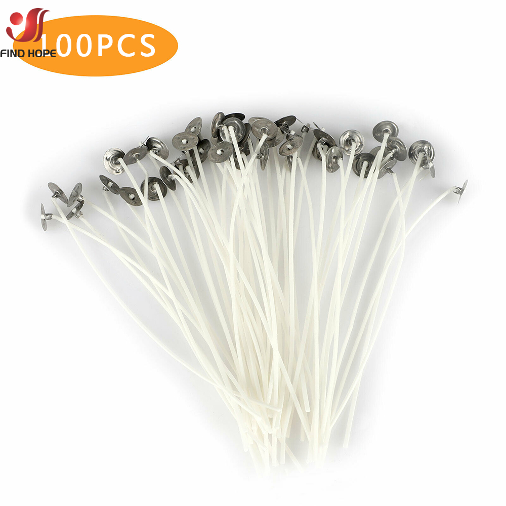 Cotton Wick Pre Tabbed - 100 개/가방 무연 촛불 Wicks 2.5-20cm