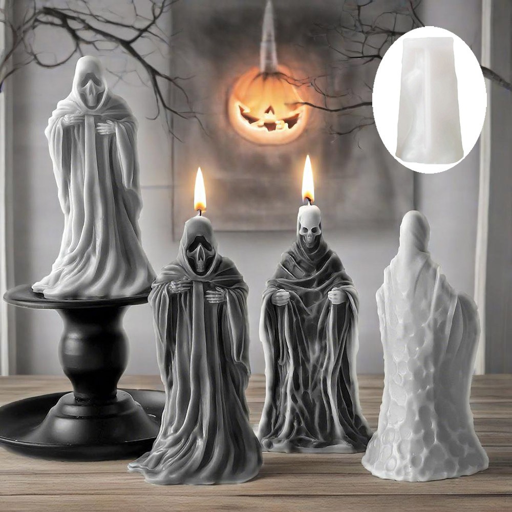 Candle Making Wax Melter - 3D 해골 향초 실리콘 몰드, 로브