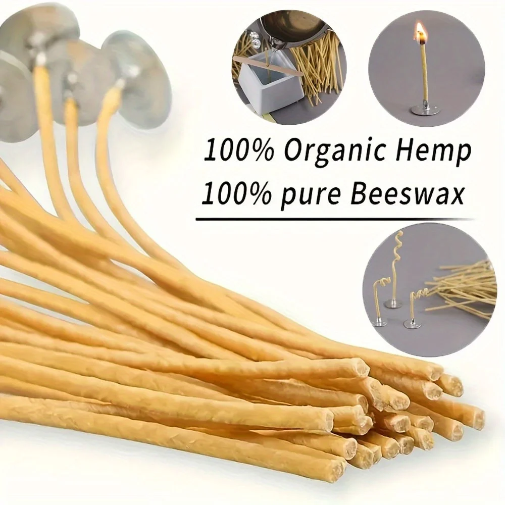 양초 심지 50 PCS 8 인치 대마 양초 심지 유기농 - Candle Making Workshop 리뷰 및 가격