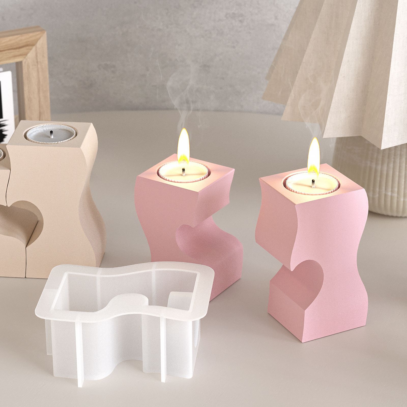 S 하트 촛대 실리콘 몰드 DIY 캔들 홀더 석고 석고 - Candle Mold Silicone 리뷰 및 가격