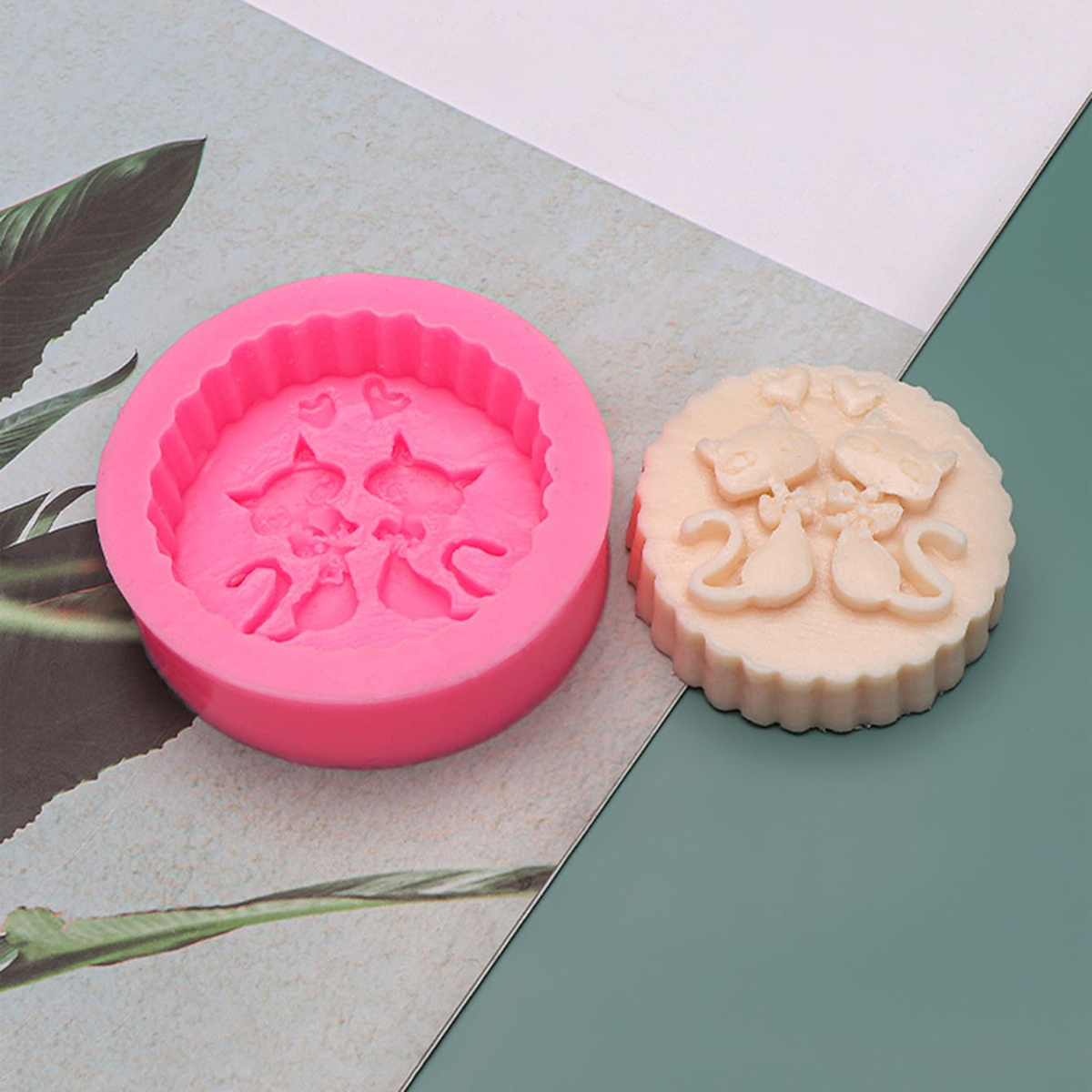 1피스 실리콘 고양이 비누 몰드 - 원형 DIY 양초  - Candle Making Wax Melter 리뷰 및 가격