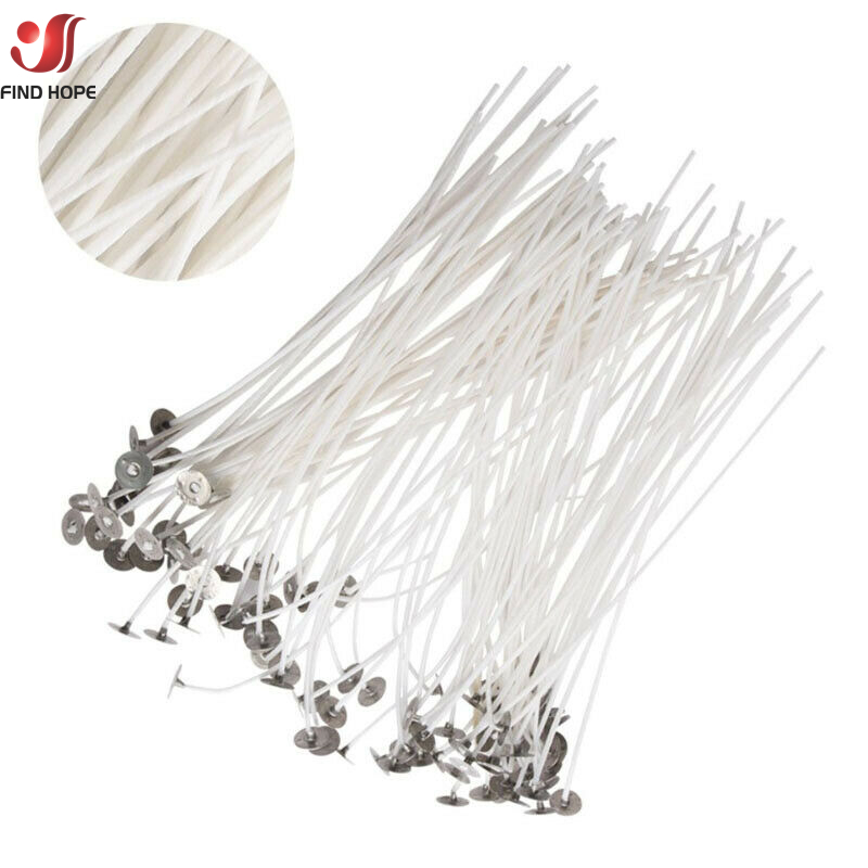 100 개/가방 무연 촛불 Wicks 2.5-20cm  - Cotton Wick Pre Tabbed 리뷰 및 가격