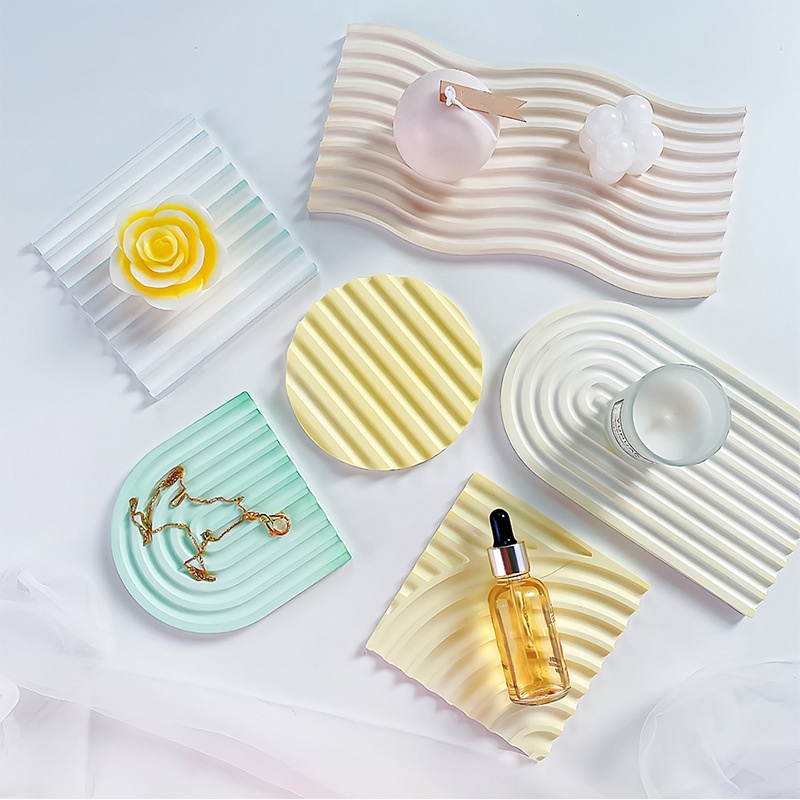 DIY 스트라이프 웨이브 트레이 몰드 레진 제작용 콘크 - Candle Mold Silicone 리뷰 및 가격