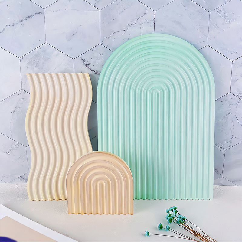 DIY 스트라이프 웨이브 트레이 몰드 레진 제작용 콘크 - Candle Mold Silicone 리뷰 및 가격