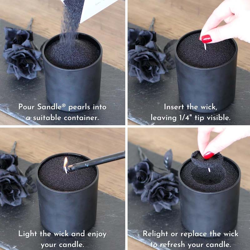 심지가 있는 검정색 캔들 모래, 200g, 10개의 심 - Candle Making Wax Melter 리뷰 및 가격